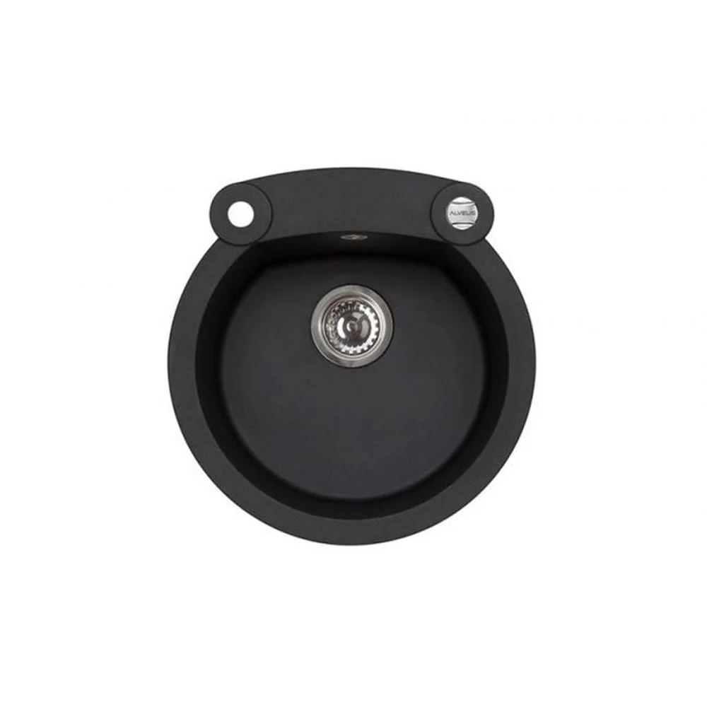 Chiuveta bucatarie rotunda negru carbon Alveus rock  roll 10