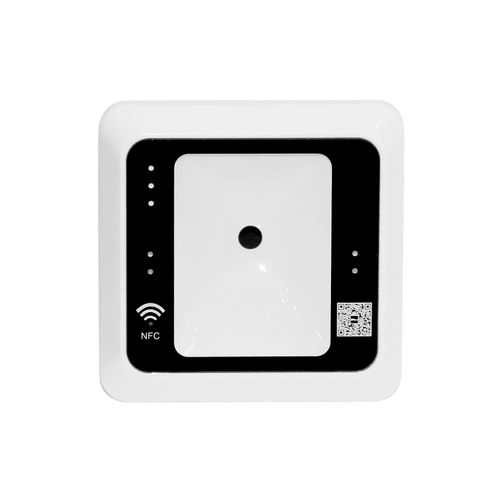Cititor de proximitate RFID ZKTeco ACC-ER-QR500-W, Wiegand, Mifare, 13.56 MHz, cod QR, NFC, interior