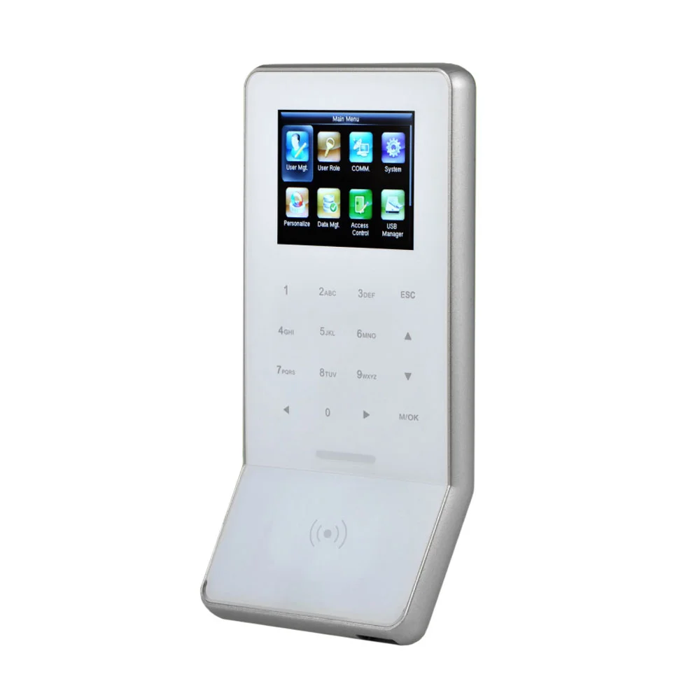 Cititor de proximitate standalone TCP/IP WiFi ZKTeco ACO-F22-RF-WHITE-2, ecran color 2.4 inch, Mifare, 13.56 MHz, 5.000 carduri, 30.000 evenimente