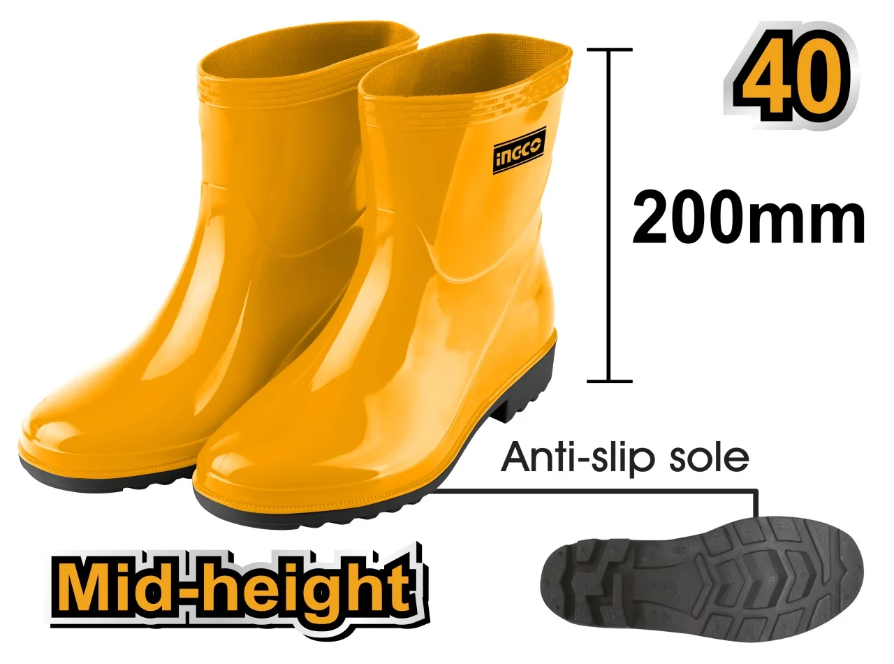 Cizme Cauciuc Galbene Scurte marimea 41 INGCO SSH102L.41