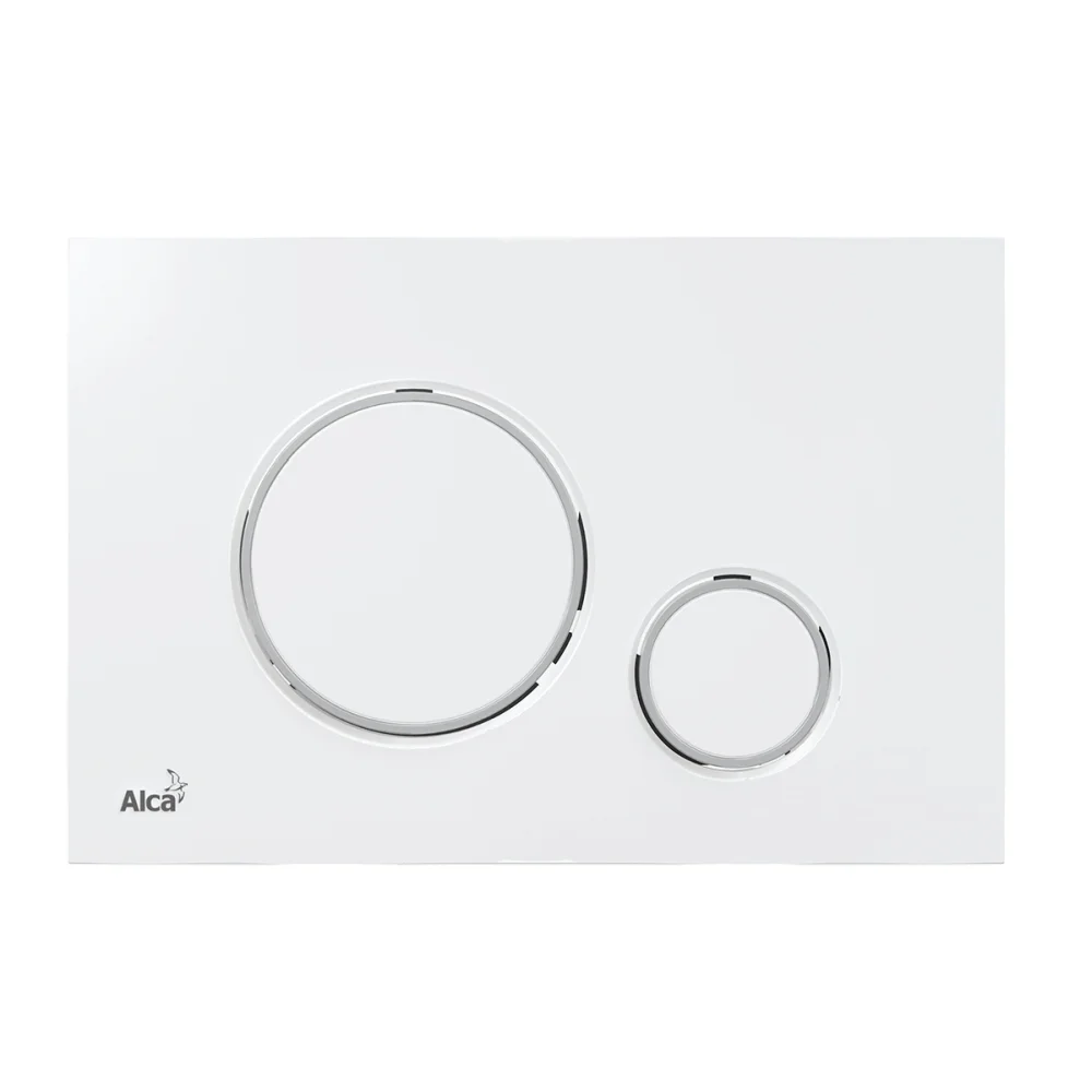 Clapeta rezervor wc incastrat alb lucios detalii crom lucios Alcaplast 770