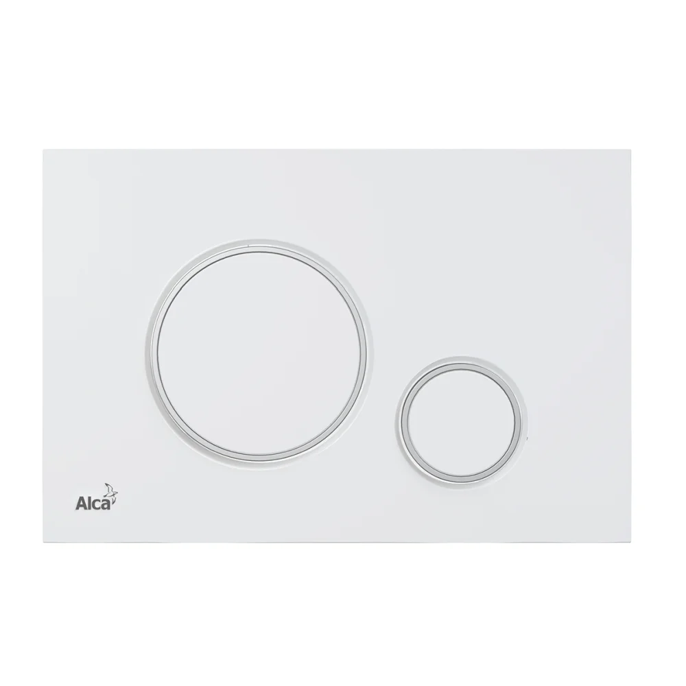 Clapeta rezervor wc incastrat alb mat detalii crom lucios Alcaplast 776