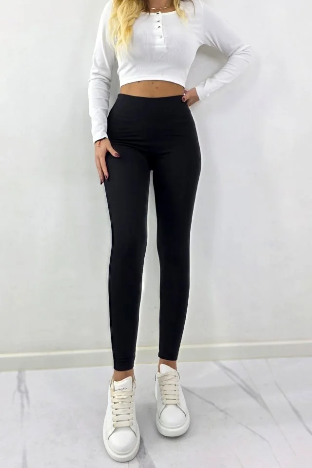 Colanti vatuiti OLAFIT, cu emblema si banda modelatoare, NEGRU