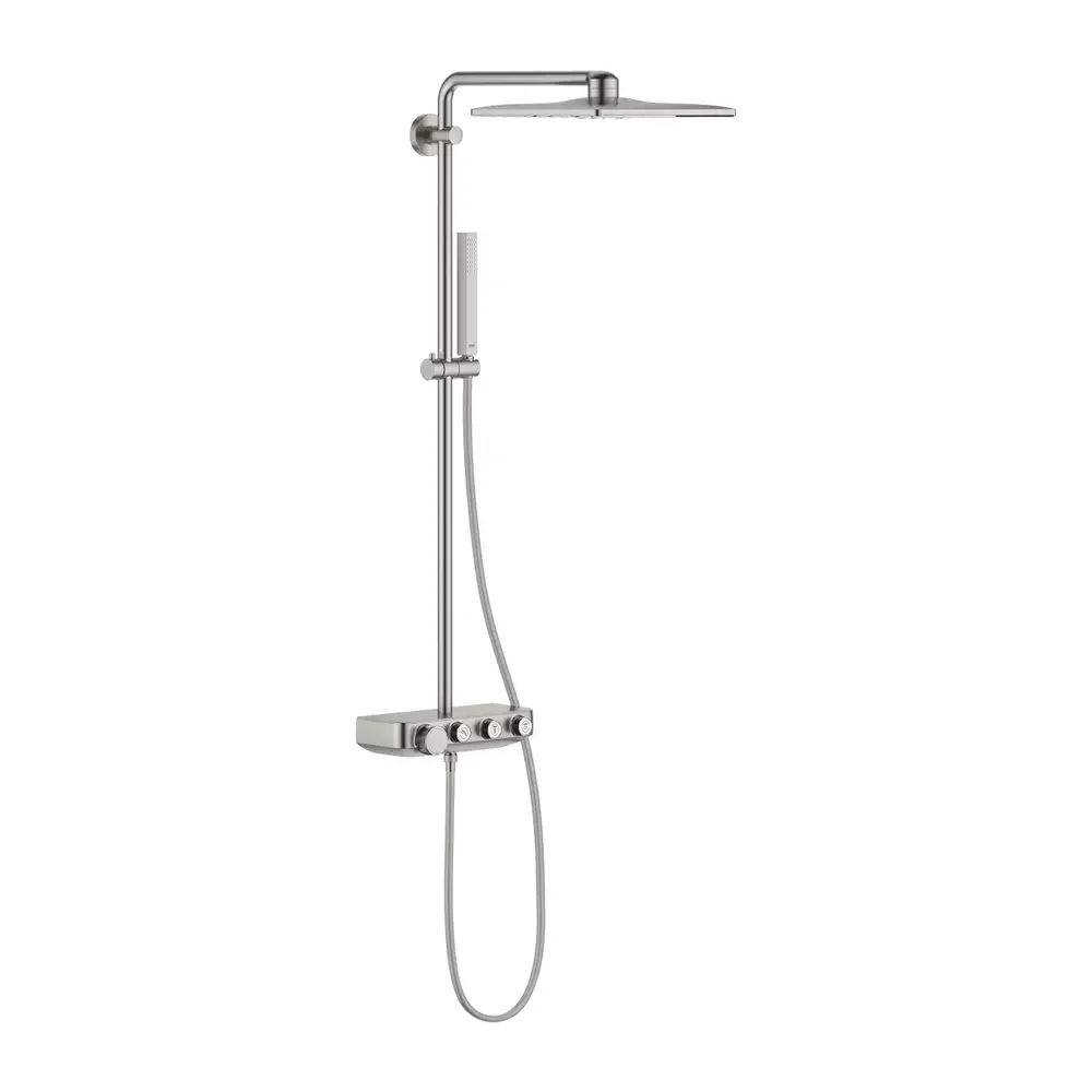 Coloana de dus cu baterie termostatata, crom periat, 2 jeturi, Grohe Euphoria SmartControl