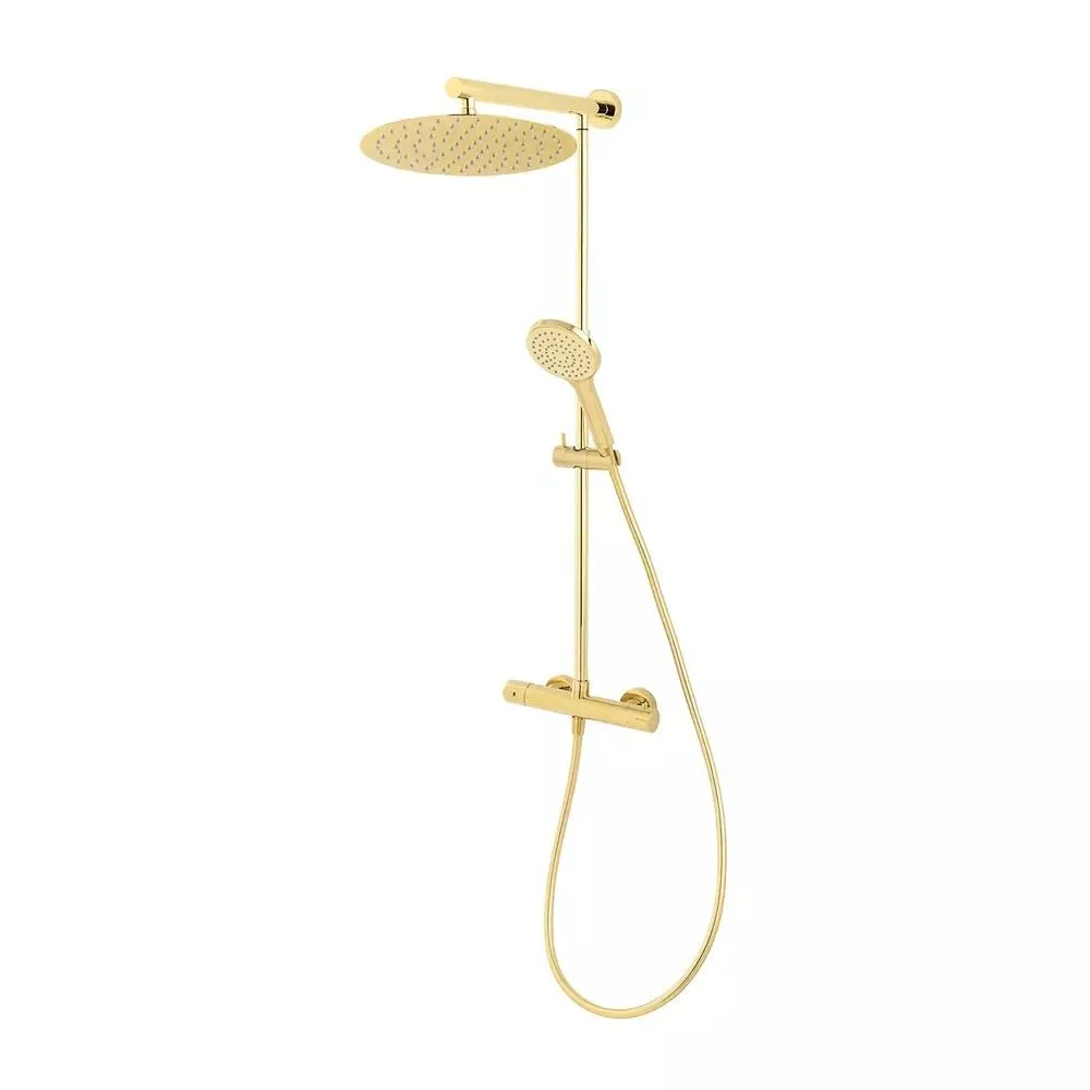 Coloana de dus FDesign Anima, baterie termostatata, auriu lucios