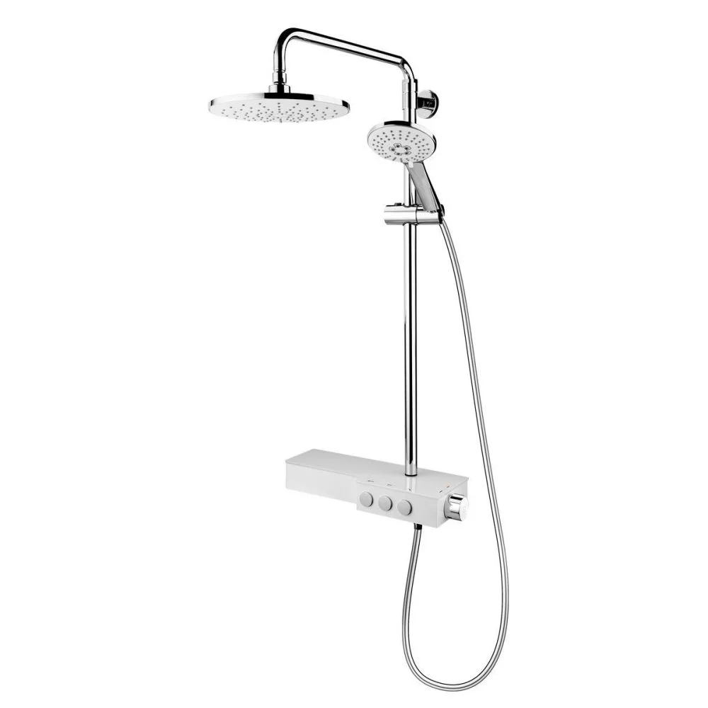 Coloana de dus FDesign Tempra, baterie monocomanda, crom alb