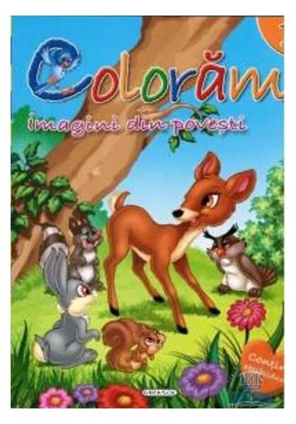 Colorăm 1: Imagini din povești (Conține abțibilduri) - Paperback brosat - *** - Girasol