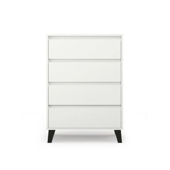 Comoda BORG, 4 sertare, alb, 70x38,8x99,4 cm