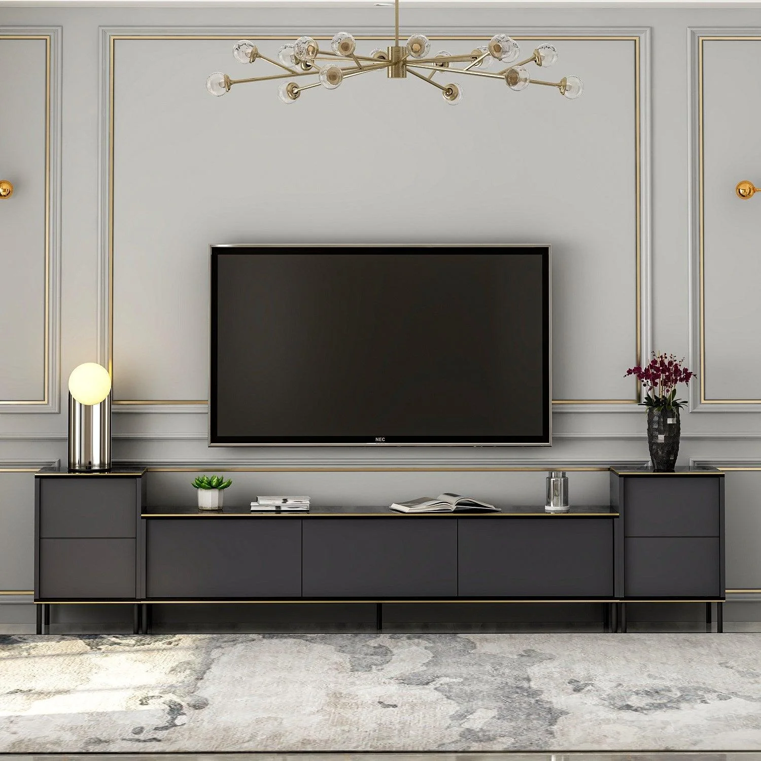 COMODA TV Imaj TV Unit, Gri, 180x45x35 cm