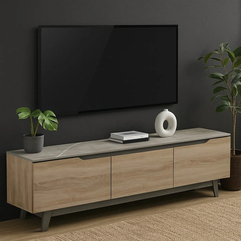 Comoda Tv Kasandra, bej-sonoma 180x35x49 cm