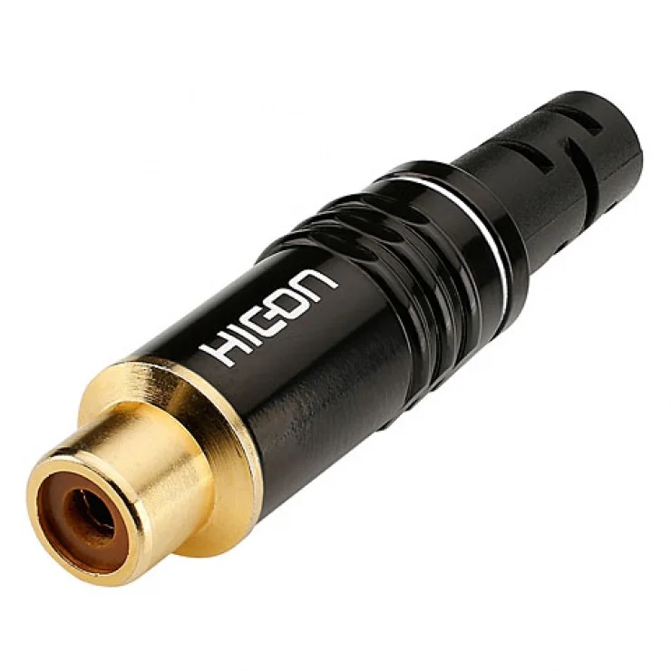 Conector audio de lipit RCA mama metalic, HICON HI-CF06-WHT
