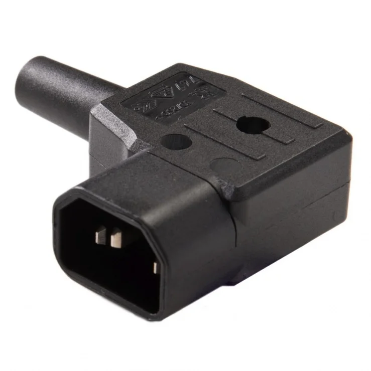 Conector de alimentare 230V/F IEC C14 unghi tata, cs220/m90