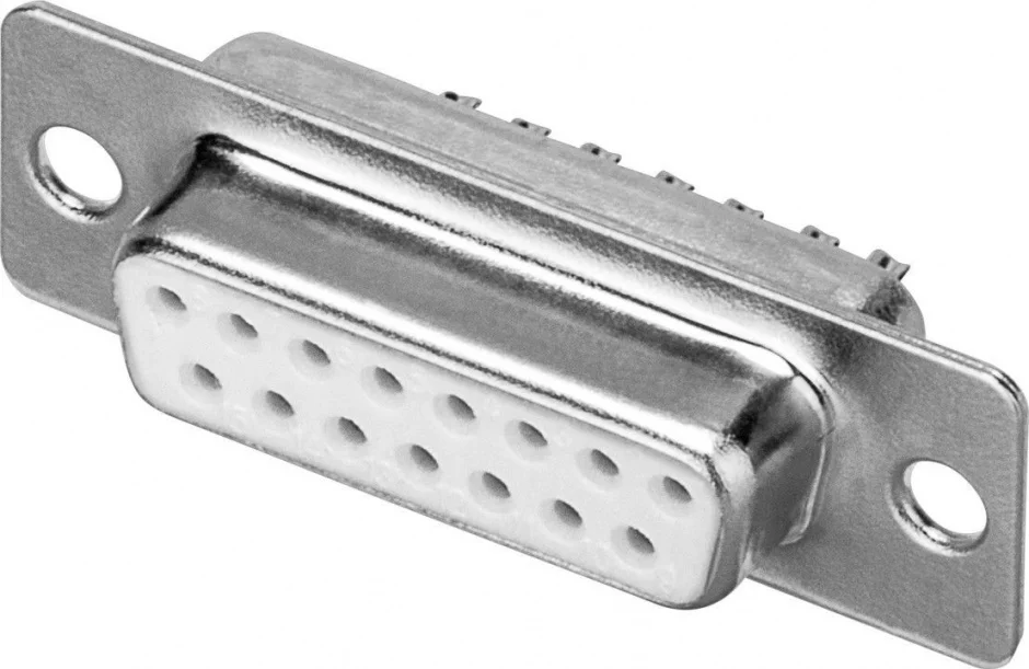 Conector de lipit D-SUB 15 pini mama, C15F
