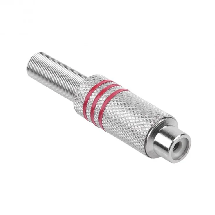 Conector de lipit metalic RCA mama nichelat Rosu, GNI0071B