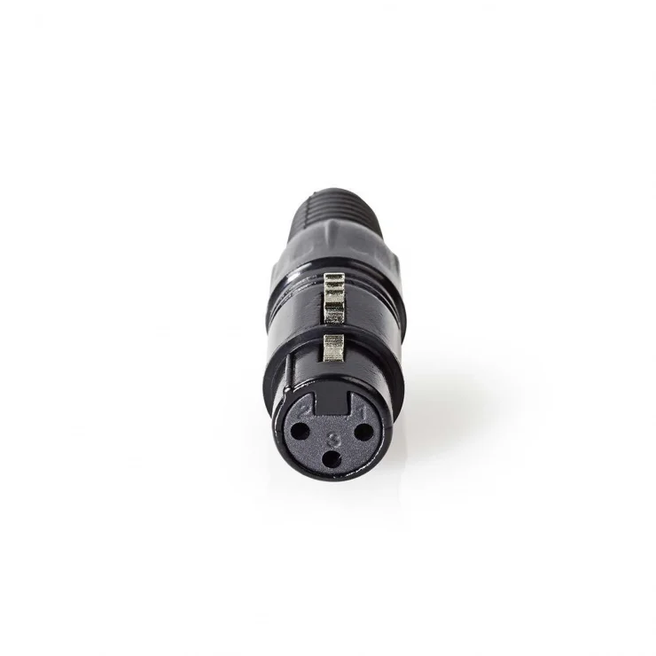 Conector de lipit metalic XLR 3 pini mama, Nedis COTP15902BK