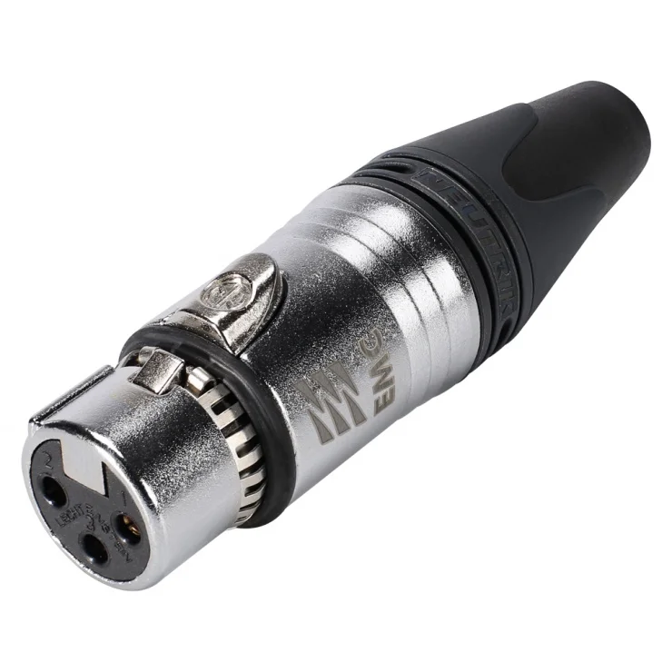 Conector de lipit XLR 3 pini mama Velvet Chrome housing, Neutrik NC3FXX-EMC-SOM