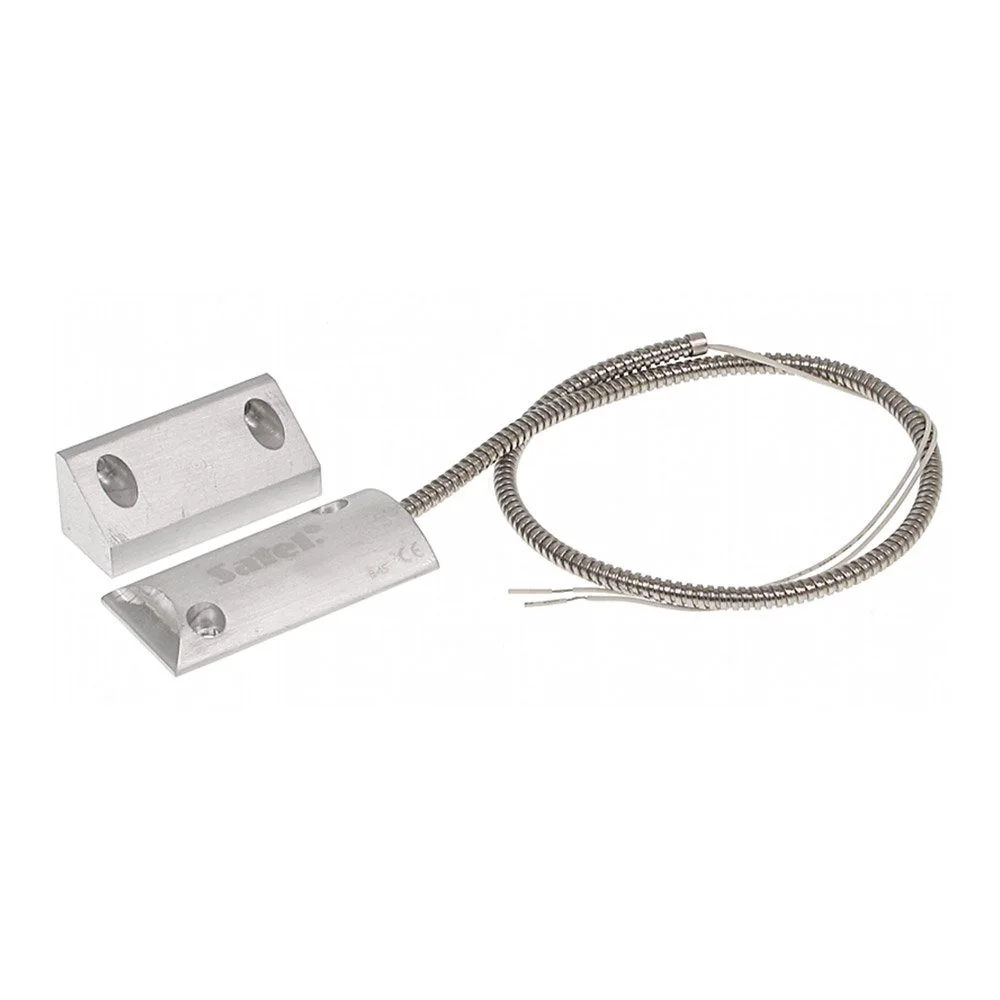 Contact magnetic pentru porti Satel B-4S, aparent, cablu armat, NO, metal