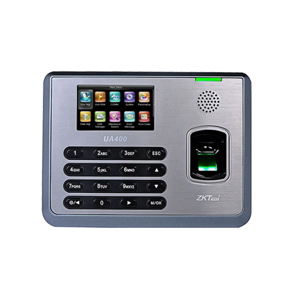 Controler de acces IP biometric ZKTeco TA-UA400ZMM-1, ecran 3 inch, parola, 3.000 amprente, 10.000 carduri, 100.000 evenimente