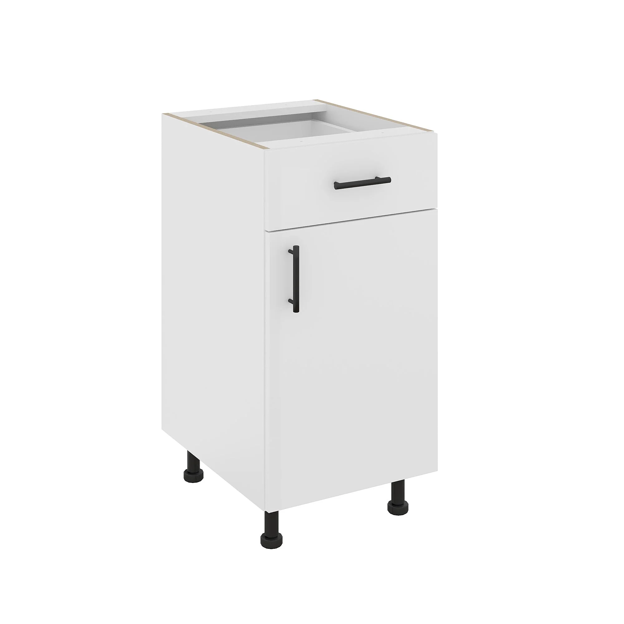 Corp Baza Karo, 1 Sertar, 1 Usa, Alb, 40 x 50 x 80 cm