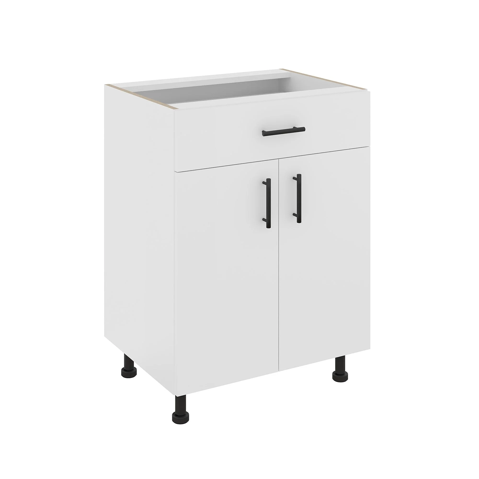 Corp Baza Karo, 1 Sertar, 2 Usi, Alb, 60 x 50 x 80 cm