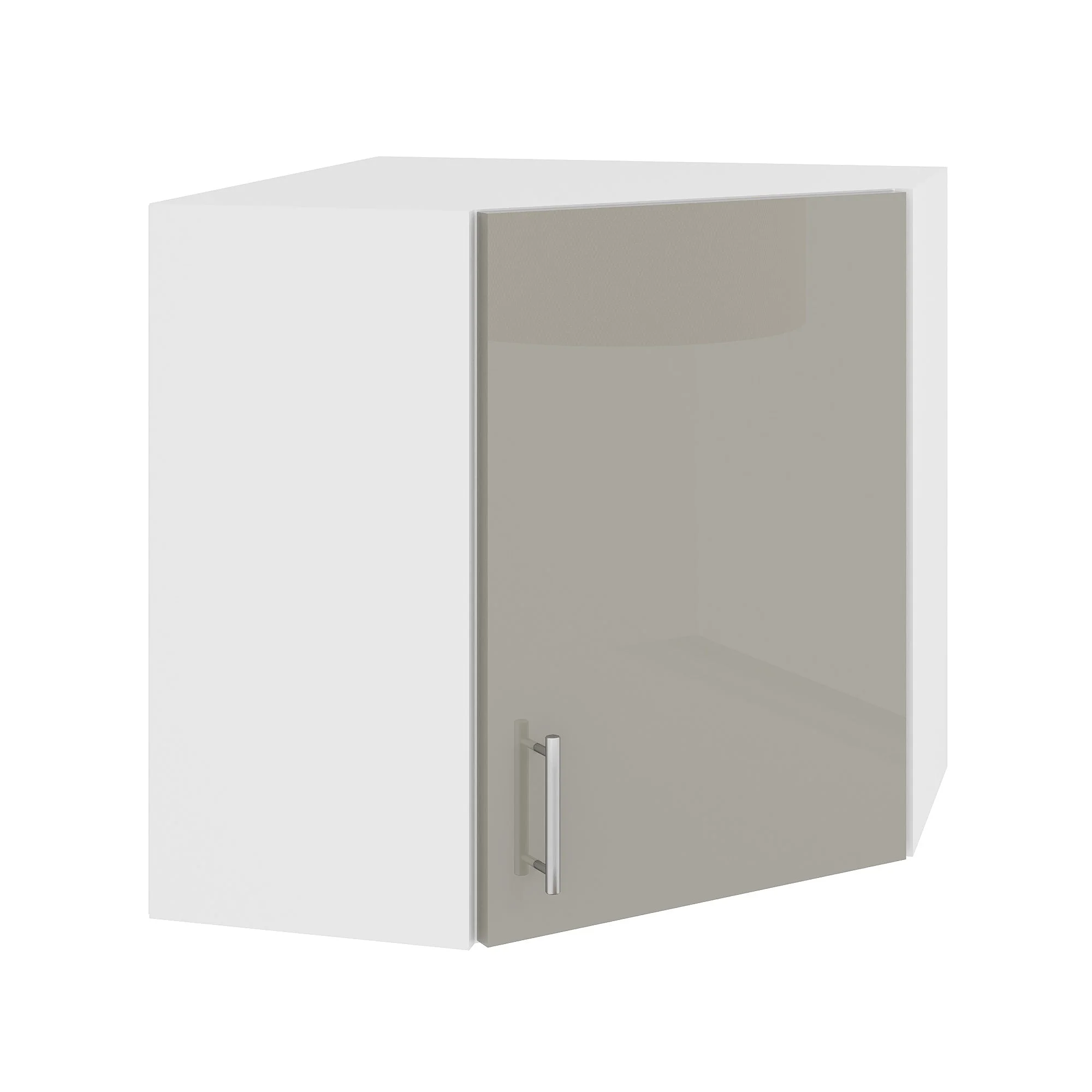 Corp Superior Colt Karo, Gri Lucios/Alb, MDF, 60 x 60 x 60 cm