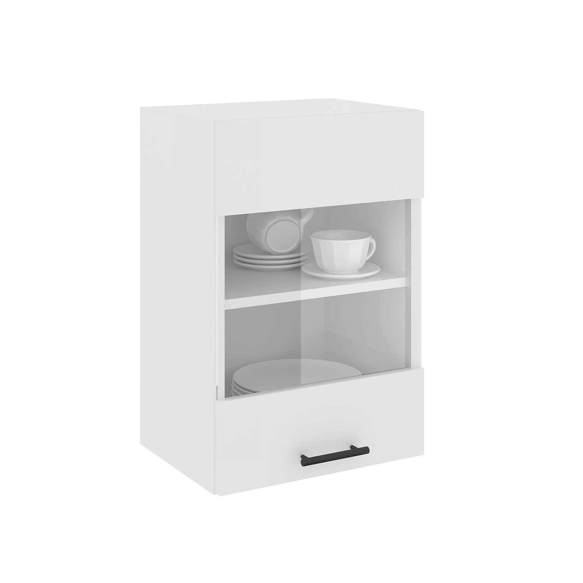 Corp Superior Karo, O Usa, cu sticla, Alb, 40 x 30 x 60 cm