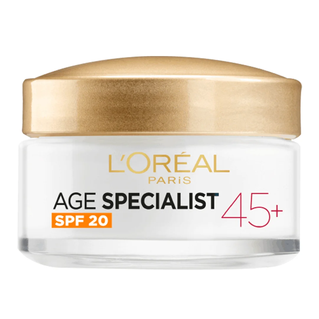 Crema antirid de zi cu SPF20, Age Specialist 45+, 50 ml, LOreal