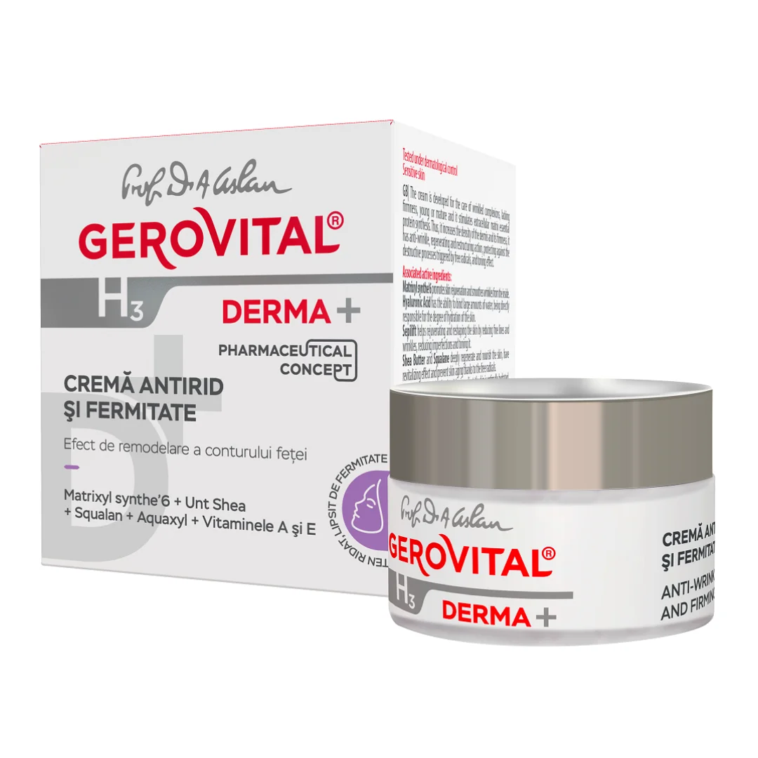 Crema antirid si fermitate H3 Derma+, 50 ml, Gerovital