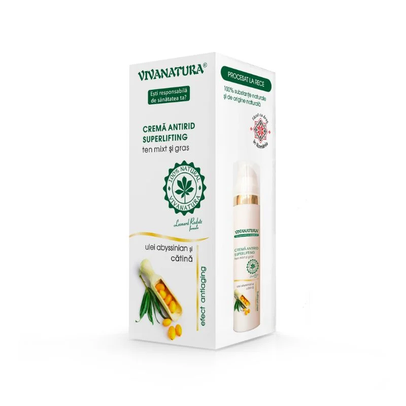 Crema Antirid Superlifting ten mixt si gras, 45 ml, VivaNatura
