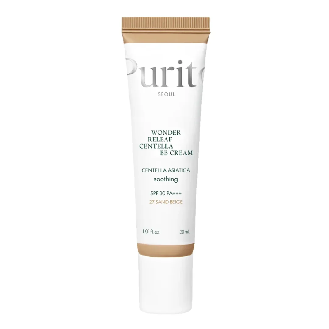 Crema BB multifunctionala cu SPF 30 PA+++, 27 Sand Beige, Wonder Releaf Centella, 30 ml, Purito