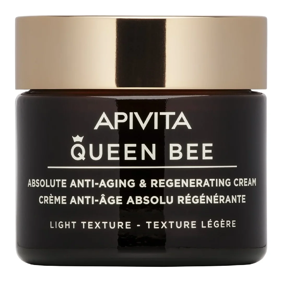 Crema de fata anti-age, regeneratoare cu textura lejera Queen Bee, 50 ml, Apivita