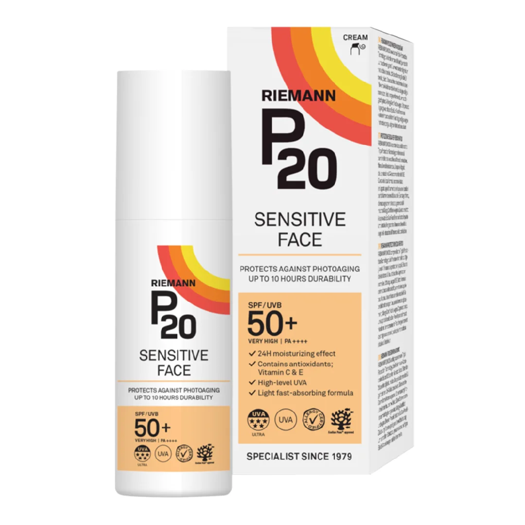 Crema de fata cu protectie solara SPF50+, Sensitive P20, 50ml, Riemann