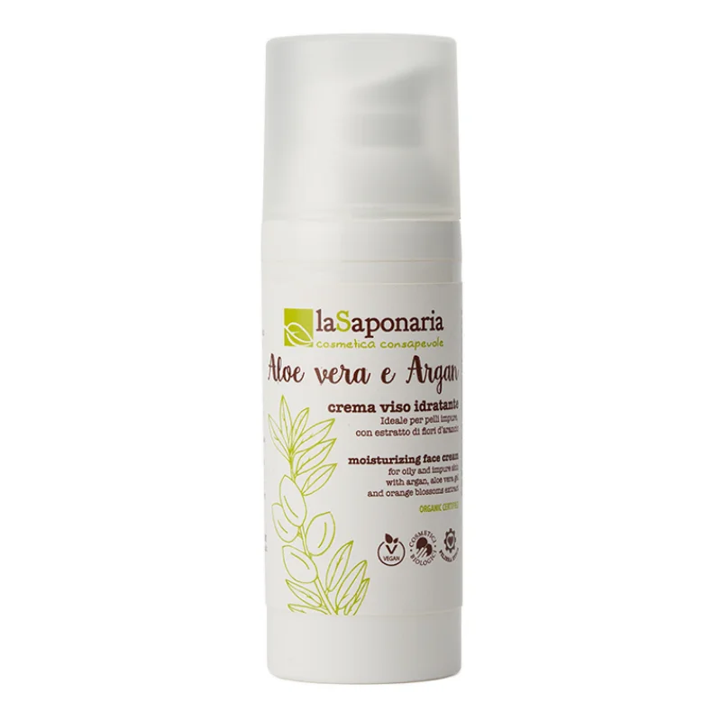 Crema de fata hidratanta cu aloe vera si argan, 50ml, La Saponaria