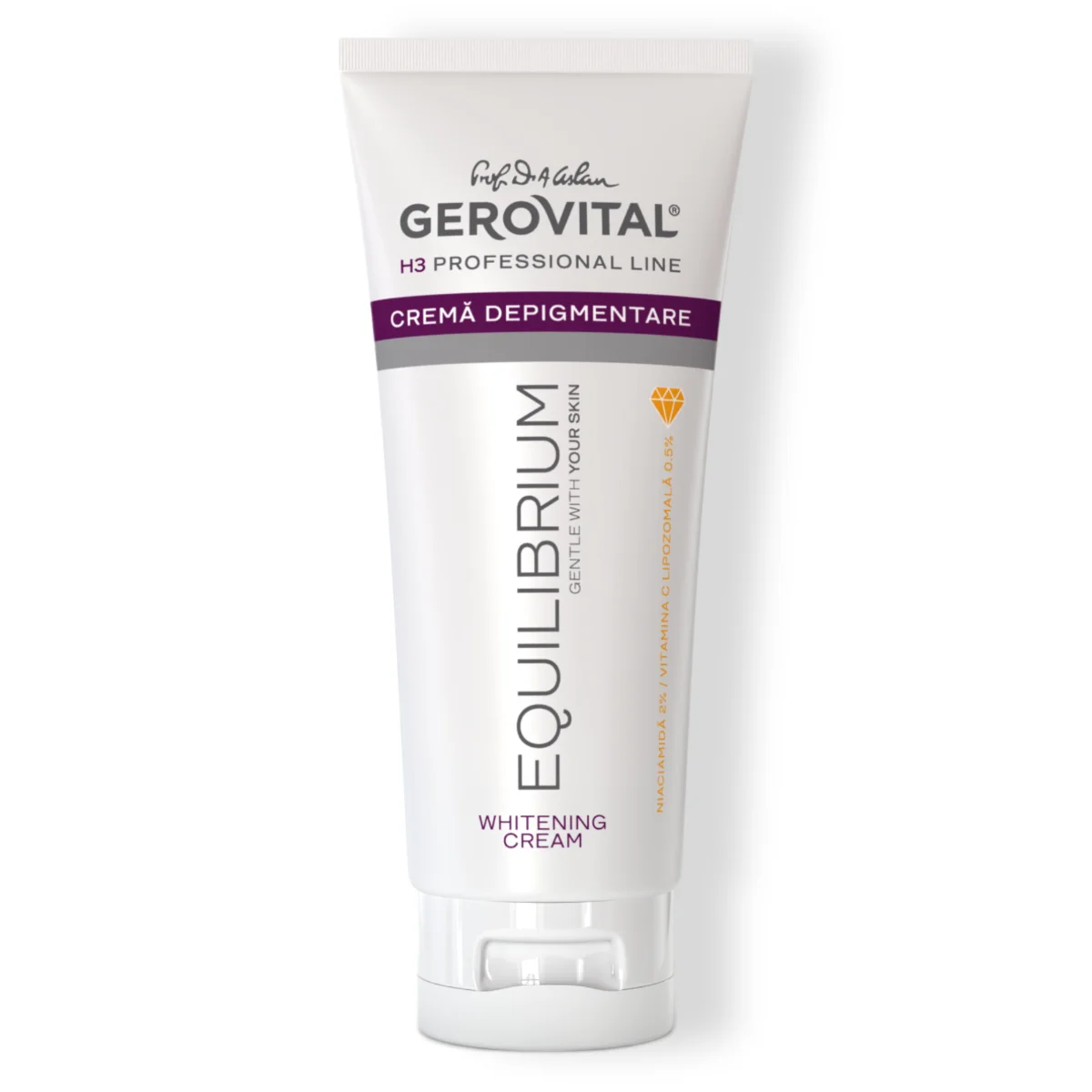 Cremă Depigmentare Cu Vitamina C și Niacinamidă Pentru Estomparea Petelor și Uniformizarea Tenului, Gerovital H3 Equilibrium, 100 Ml