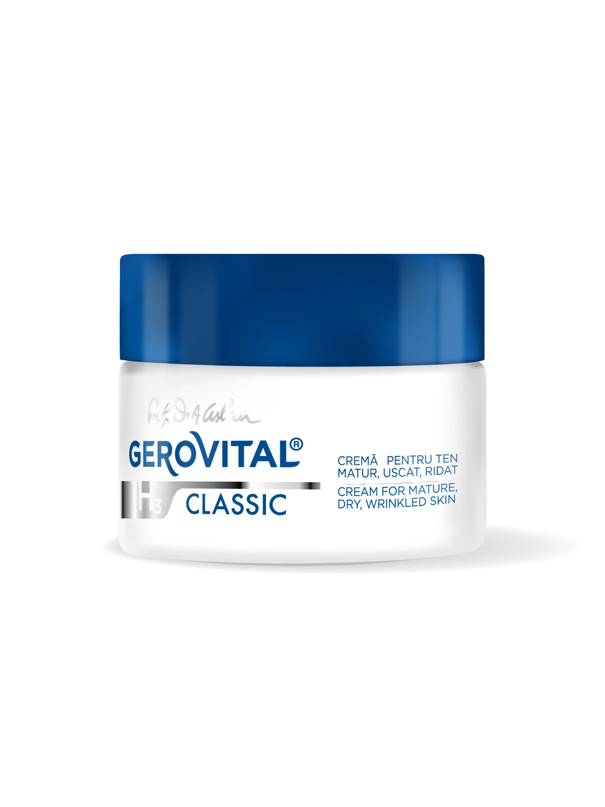 Cremă Hidratantă Cu Efect Anti-aging Intens Pentru Ten Matur, Uscat, Ridat  Reconstrucție și Regenerare, Gerovital H3 Classic, 50 Ml