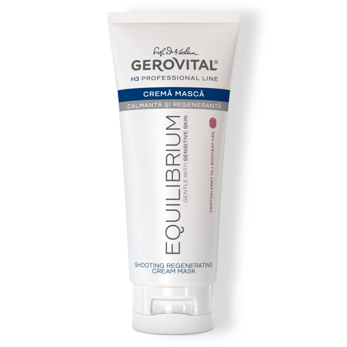 Cremă-mască Calmantă și Regenerantă Cu Vitamina A și Uleiuri Naturale Pentru Ten Uscat Sau Iritabil, Gerovital H3 Equilibrium, 200 Ml