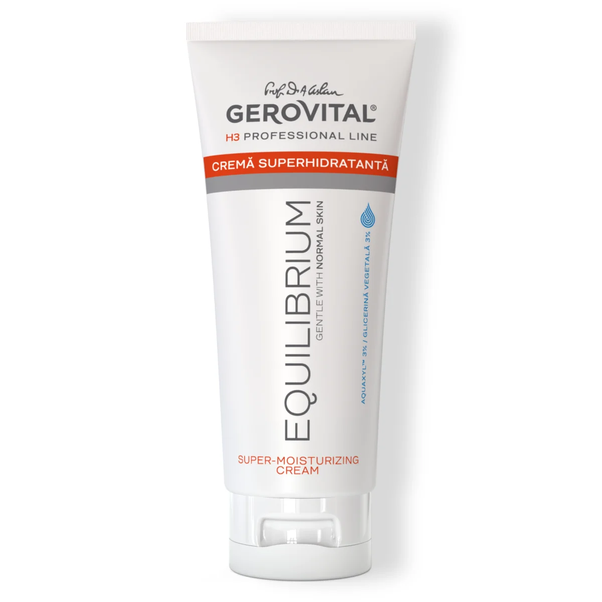 Cremă Superhidratantă Pentru Față și Decolteu Cu Aquaxyl și Glicerină, Gerovital H3 Equilibrium, 200 Ml