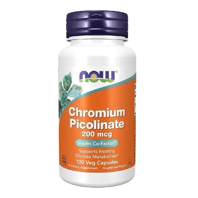 Crom Picolinat, 200 mcg, 100 capsule vegetale, Now Foods