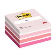 Cub notite adezive Post-it®, Aquarelle roz, 76 x76 mm, 450 file/bucata, 100% PEFC