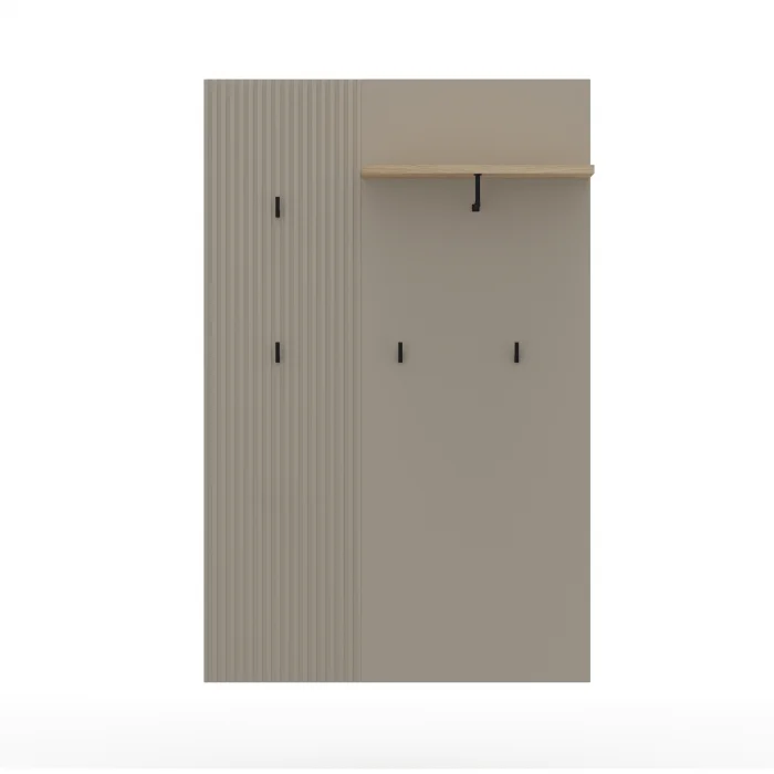 Cuier DOMINICA, taupe + stejar silverjack, 85x26x133 cm