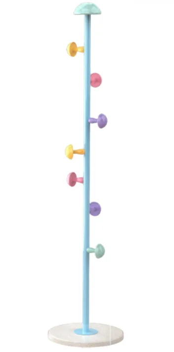 Cuier pentru haine 7 carlige in forma de ciuperca otel carbon 167 x 30 cm ALBASTRU