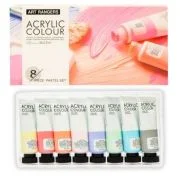 Culori acrilice Magi-Wap Art Rangers, 8 culori x 22ml, culori pastel, FEA0822T-P