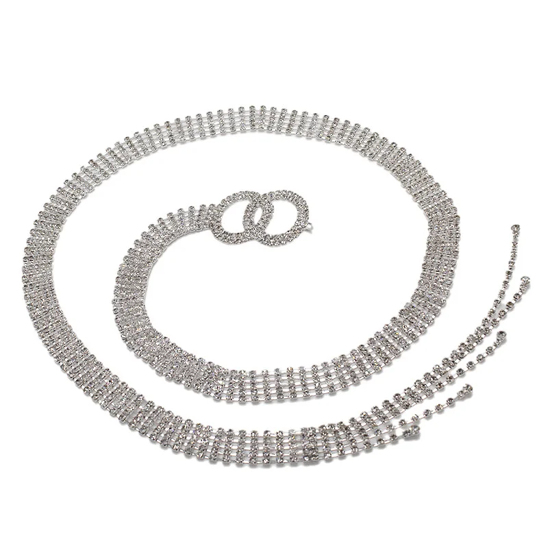 Curea metalica decorativa, Vari cu pietre artizanale, Argintiu