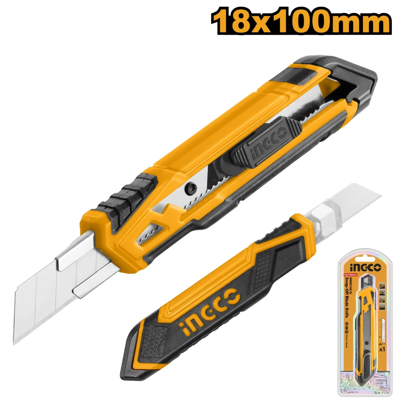 Cutter Plastic cu Maner Cauciuc INGCO HKNS16518 – Precizie si Confort pentru Utilizari Diverse