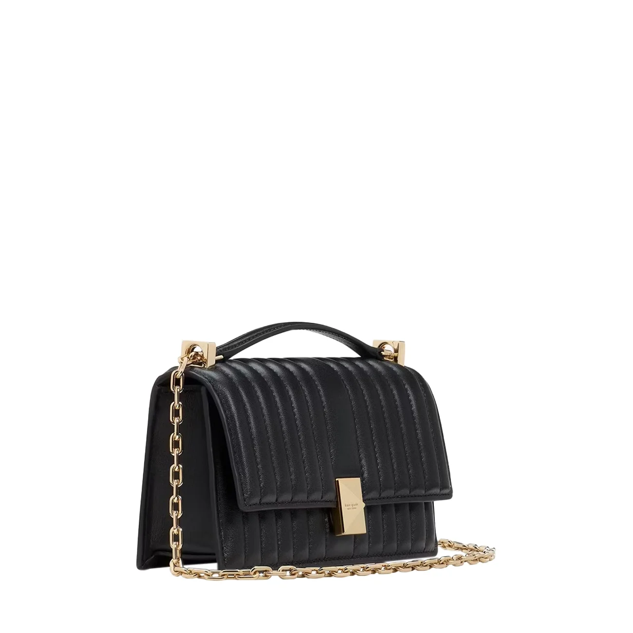 Deco quilted mini flap chain crossbody black