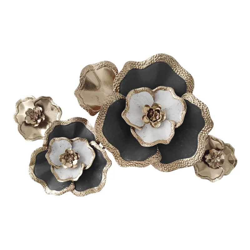 Decoratiune de perete din metal Rosalia  Auriu 90x58x7.5 cm