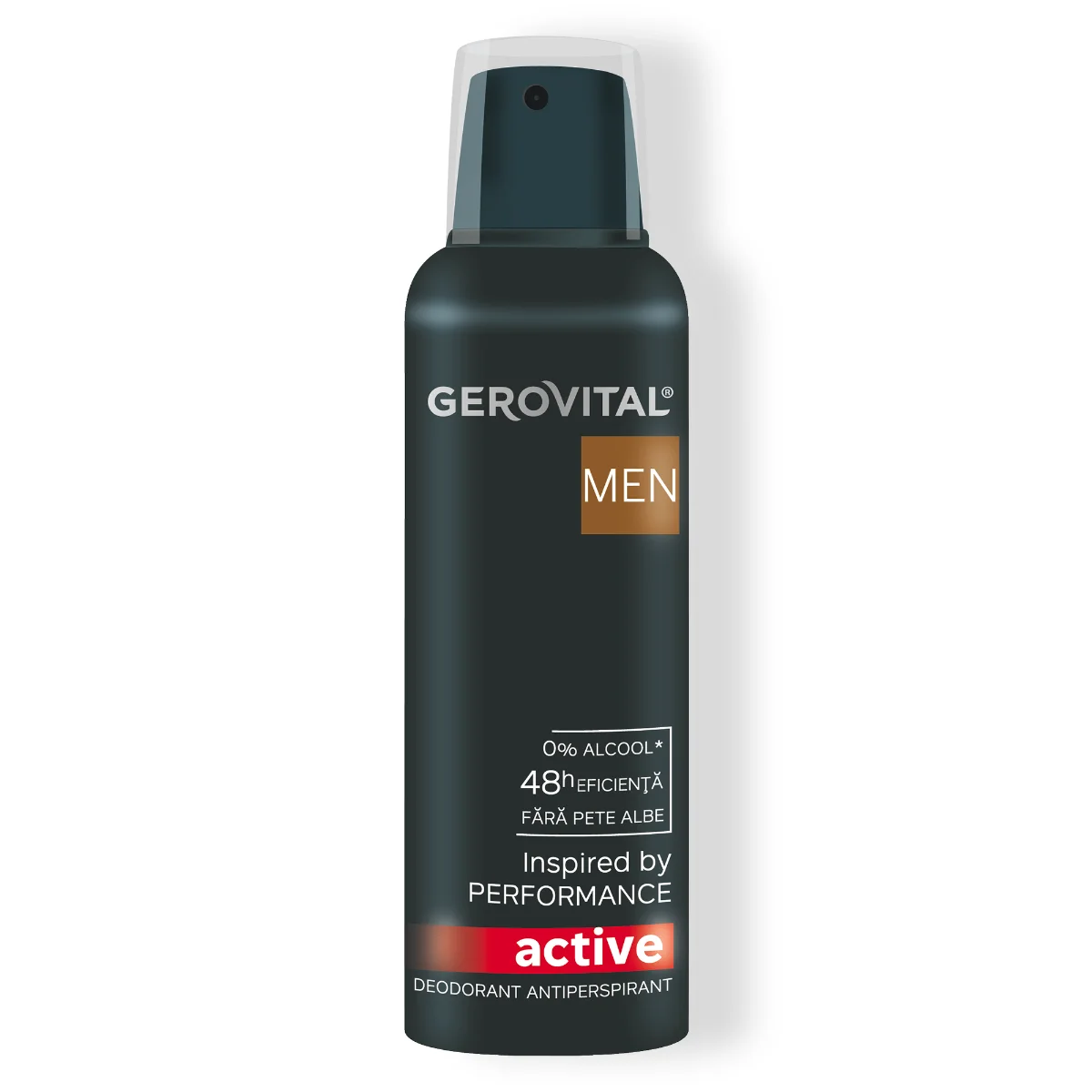 Deodorant Antiperspirant Active  Protecție 48h, Fără Alcool, Fără Pete Albe, Note Lemnoase De Cedru și Mosc, Gerovital Men, 150 Ml