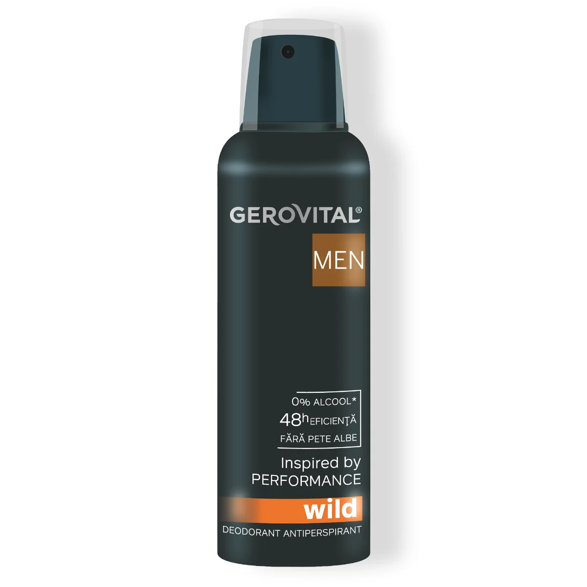 Deodorant Antiperspirant Wild  Protecție 48h, Fără Alcool, Parfum Persistent, Gerovital Men, 150 Ml