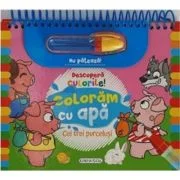 Descopera culorile! Coloram cu apa. Cei trei purcelusi