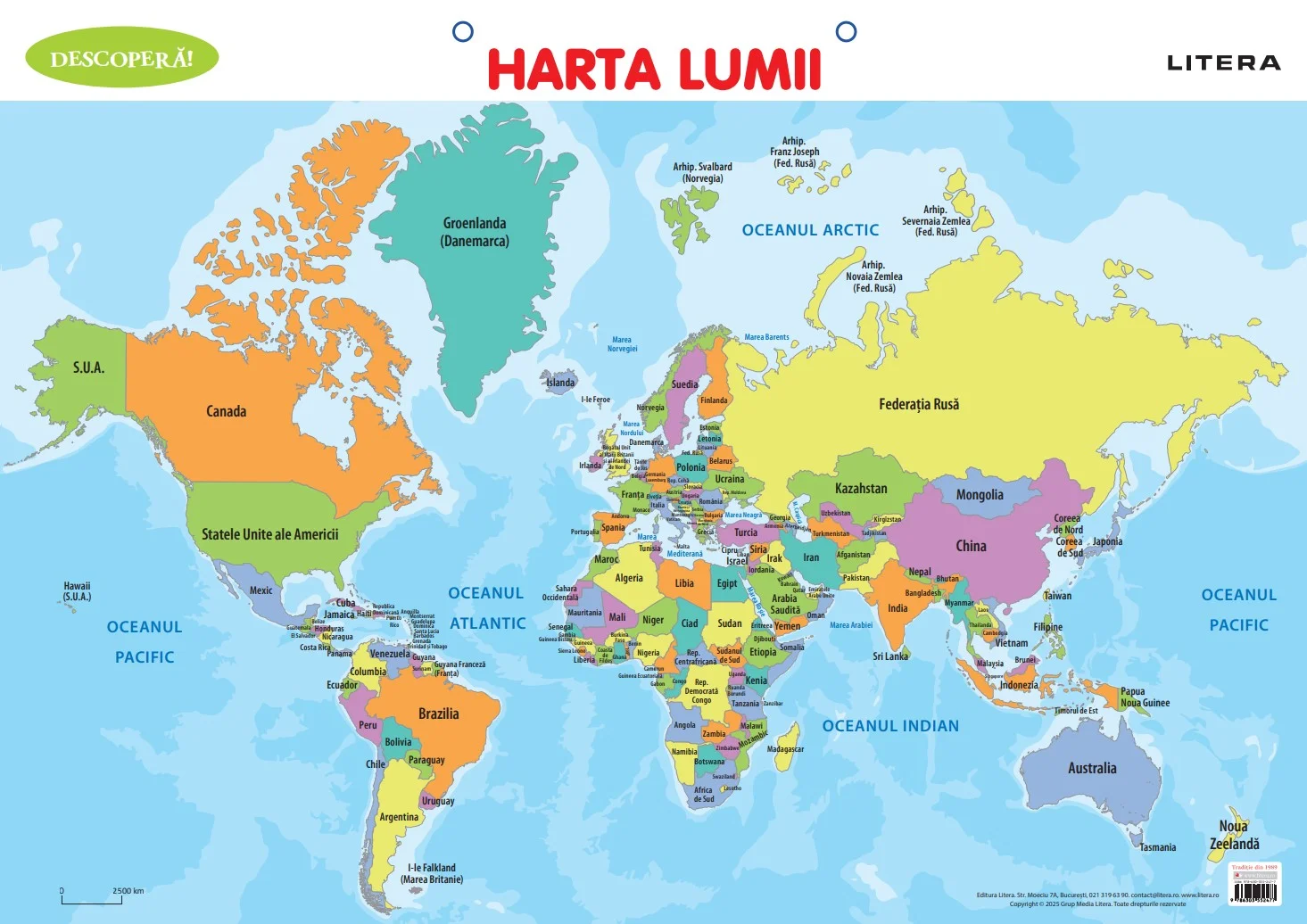 Descopera! Harta lumii (planse educationale)